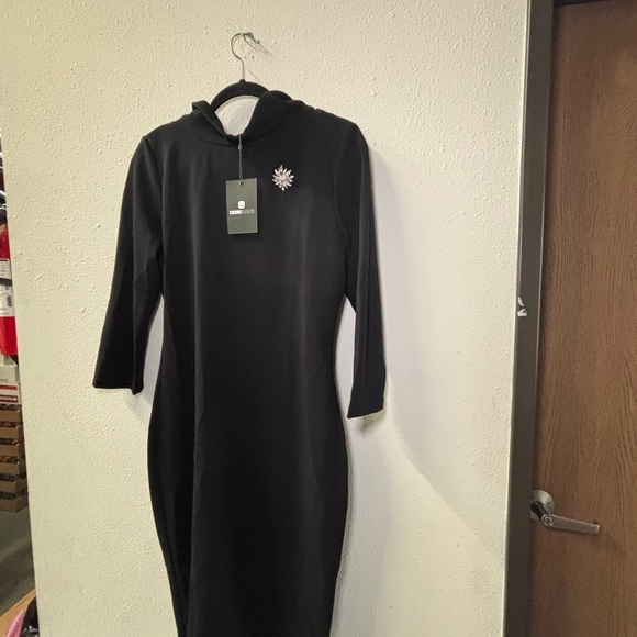 STYLEWE Black Sheath Dress Mock Neck Cocktail - Picture 3 of 4